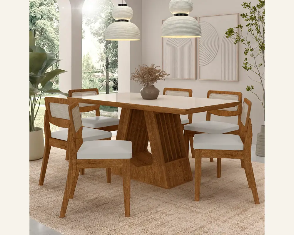 Mesa Santiago com 6 cadeiras